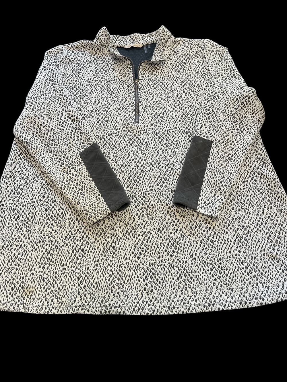 Soft Surroundings Tunic Sweatshirt-Women Sz 2X-Trudy Gray leopard print-1181